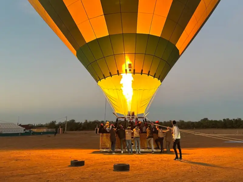 Morocco sunrise hot air balloon